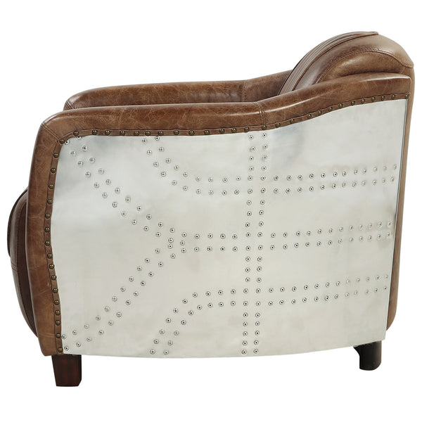 Lance Top Grain Leather & Aluminum Chair