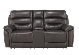 Napoli Power Double Reclining Love Seat with Center Console, Power Headrests and USB Ports